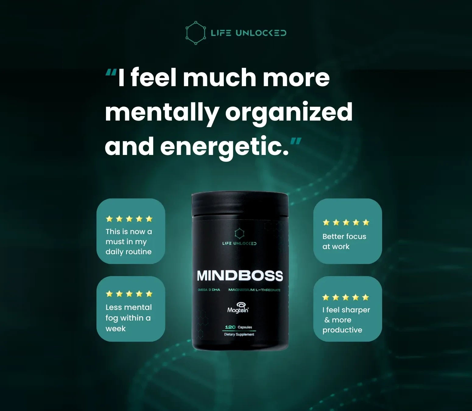 MindBoss Omega 3 DHA & Magtein.