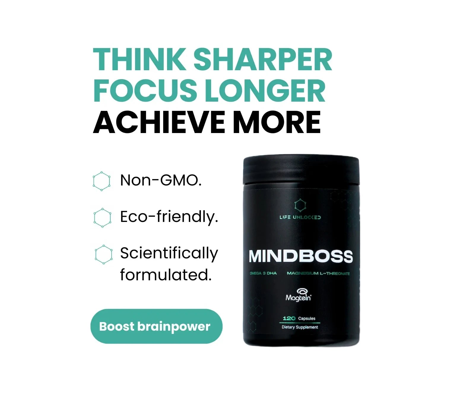 MindBoss Omega 3 DHA & Magtein.
