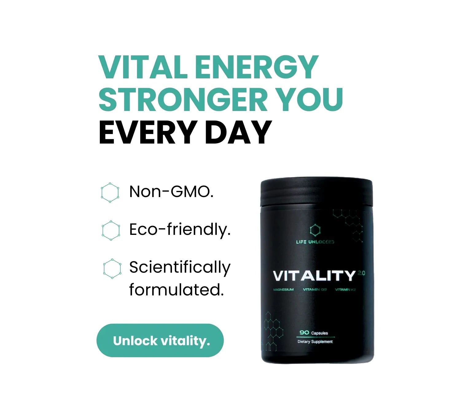 VITALITY 2.0 Magnesium + Vitamin D3 + K2.
