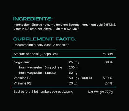 VITALITY 2.0 Magnesium + Vitamin D3 + K2.